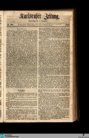 Karlsruher Zeitung, [No. 301]