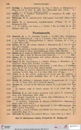 Numismatik (Nr. 2144-2169)