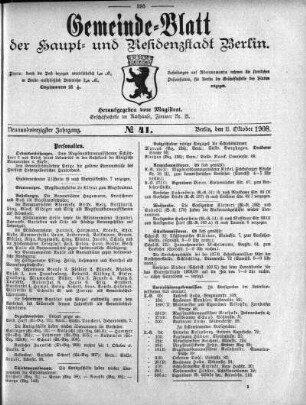 1908,41: No. 41, 11. Oktober 1908