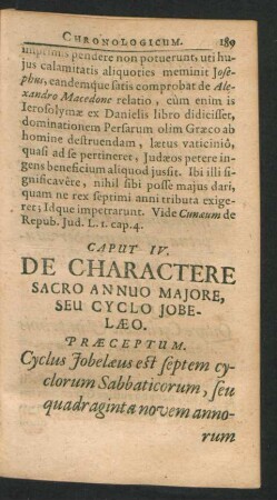 Caput IV. De Charactere Sacro Annuo Majore, Seu Cyclo Jobelaeo.