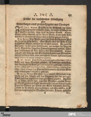 Censur der vorstehenden Uebersezung oder Anmerkungen eines grossen Exegeten und Theologen.