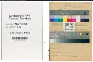 Entnazifizierung Hans Endermann , geb. 22.04.1908 (Vorkalkulator)