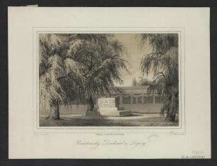 Ansicht vom Poniatowsky-Denkmal in Leipzig, Stahlstich, um 1850 : Poniatowsky's Denkmal in Leipzig / Gez. v. C. Patzschke. - Leipzig : Rocca ; Leipzig : Fritzsche , [um 1850]. - 1 Ansicht : Lithogr. ; 19 x 13 cm