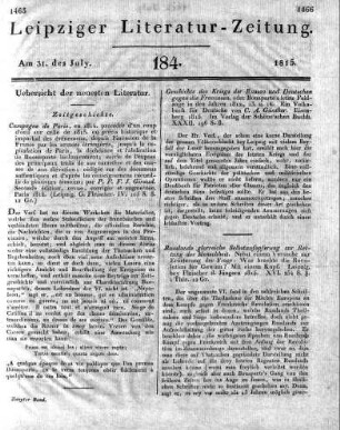 1815-07-31 : 184 Stück