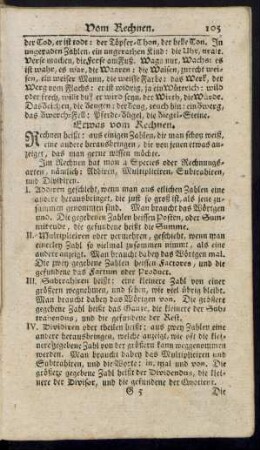 Vom Rechnen.