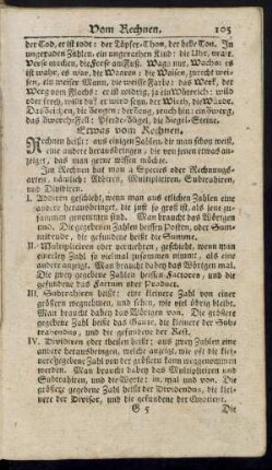 Vom Rechnen.
