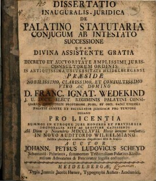 Diss. ... de palatino-statutaria coniugum ab intestato successione