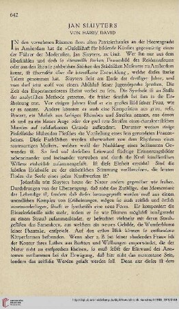 Neue Folge 30 = Jahrgang 54: Jan Sluyters
