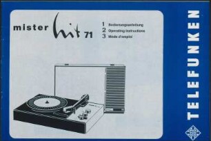 Bedienungsanleitung: Bedienungsanleitung für Telefunken mister hit 71