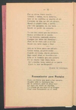 Pensamiento para postales