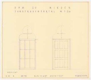 Dom, Minden Wiederaufbau: Jungfrauenportal 2 Ansichten 1:20