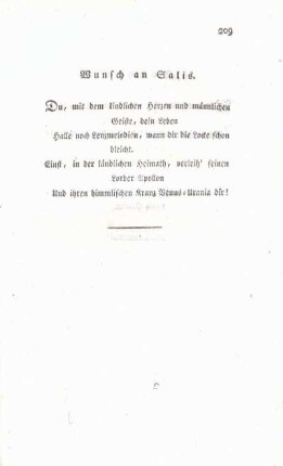 Wunsch an Salis.
