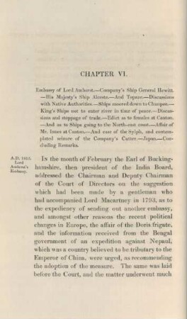 Chapter VI. Embassy of Lord Amherst ...