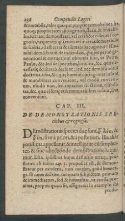 Cap. III. De Demonstrationis Speciebus et regressu.