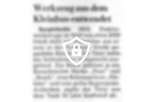 Werkzeug aus dem Kleinbus entwendet