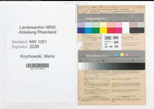 Entnazifizierung Maria Krychowski , geb. 28.02.1908 ()