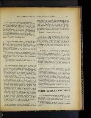Petits conseils pratiques