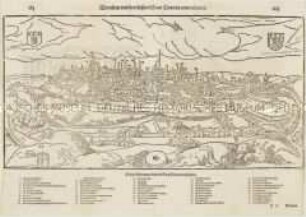 Poitiers, Stadtansicht aus Münsters Cosmographia 1548