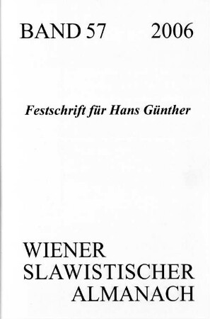 Wiener slawistischer Almanach, 57. 2006