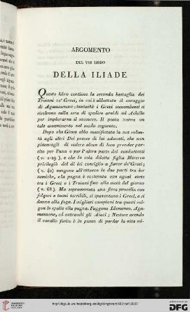 Argomento del VIII libro della Iliade