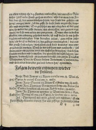 Folgen bewerte ertzneyen wieder die Pestilentz.