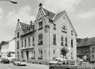 Olbernhau, Wohnhaus : Olbernhau. Wohn- und Geschäftshaus (um 1900), Freiberger Straße 38. Straßenansicht