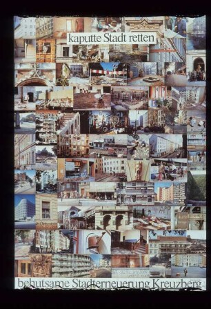 Diapositiv: Plakat "Kaputte Stadt retten", 1983