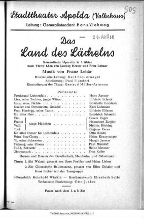 Das Land des Lächelns