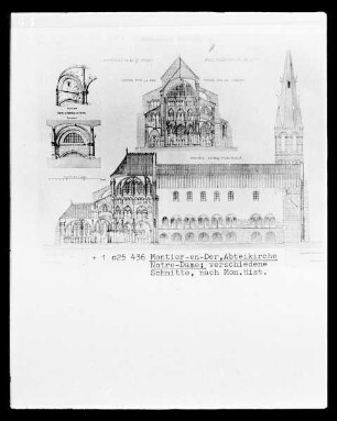 Quer- und Längsschnitt durch die ehemalige Klosterkirche von Montier-en-Der