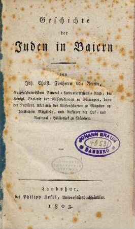 Geschichte der Juden in Baiern