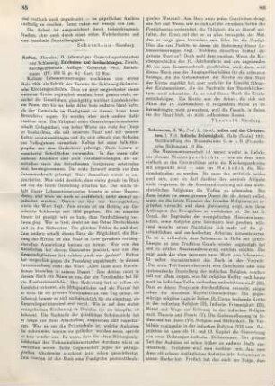 85-86 [Rezension] Kaftan, Theodor, Erlebnisse und Beobachtungen