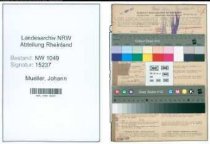 Entnazifizierung Johann Mueller , geb. 03.02.1891 (Verwaltungsbeamter)