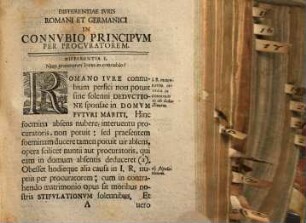 Dissertatio Ivris Pvblici De Matrimoniis Principvm Per Procvratores