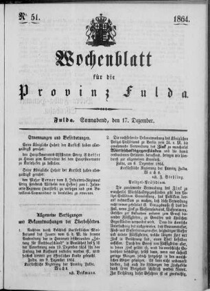 Nr. 51, Ausgabe vom 17. Dezember 1864