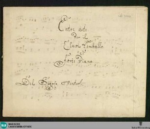 Entr'actes. Arr - Don Mus.Ms. 2046 : cemb; A