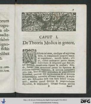 Caput I. De Theoria Medica in genere.