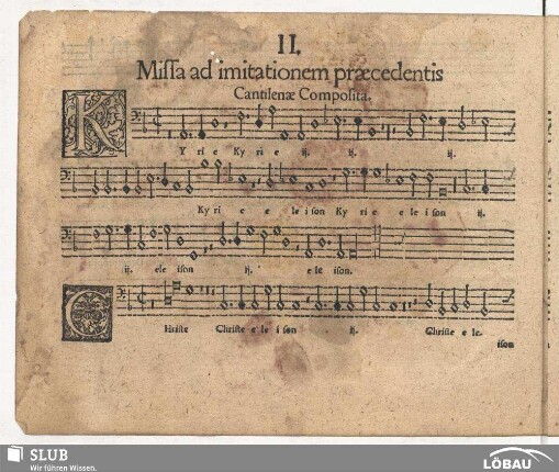 II. Missa ad imitationem praecedentis.