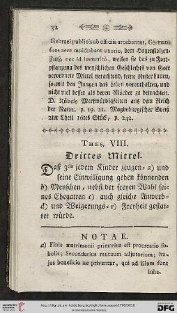 Thes. VIII: Drittes Mittel