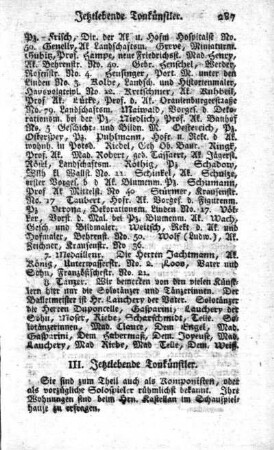 III. Jetztlebende Tonkünstler