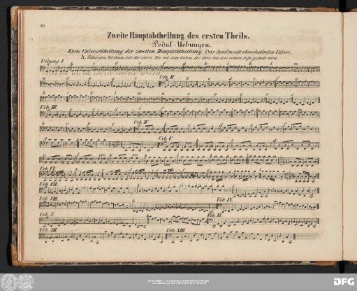 Erste Unterabtheilung der zweiten Hauptabtheilung. Das Spielen mit abwechselnden Füssen.