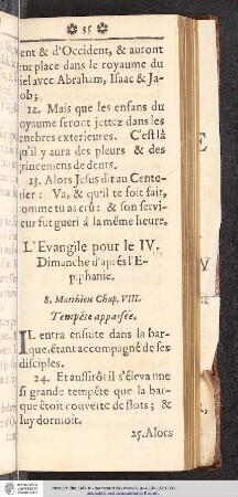 L'Evangile pour le IV. Dimanche d'aprés l'Epiphanie