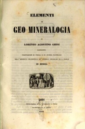 Elementi di Geo-Mineralogia