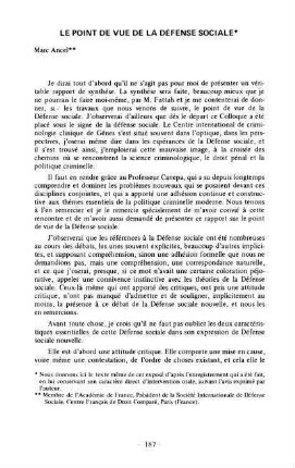 187-194, Le point de vue de la défence sociale
