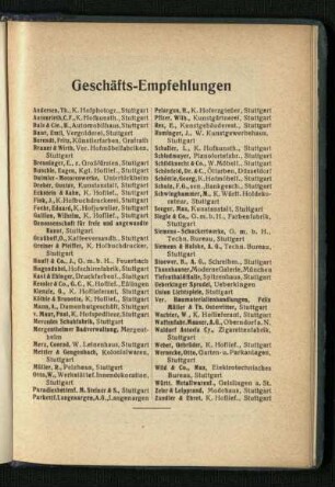 Geschäfts-Empfehlungen