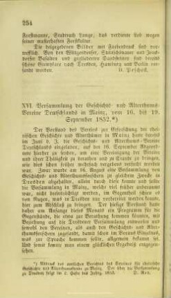 Versammlung der Geschichts- und Alterthums-Vereine Deutschlands in Mainz, vom 16. bis 19. September 1852