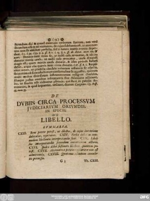 De Dubiis Circa Processum Iudiciarium Oriundis, In specie De Libello.