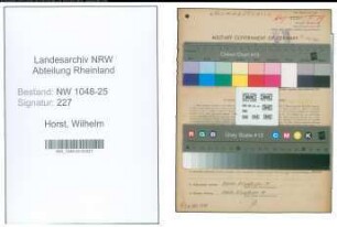 Entnazifizierung Wilhelm Horst , geb. 31.10.1901 (Spediteur)