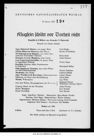 Klugsein schützt vor Torheit nicht