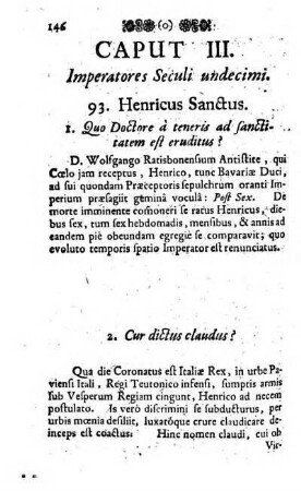 Caput III. Imperatores Seculi undecimi. [Drittes Capitel / Kayser des 11. Jahr hundert.]