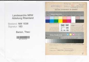 Entnazifizierung Theo Barion , geb. 13.08.1899 (Kaufmaennischer Angestellter)